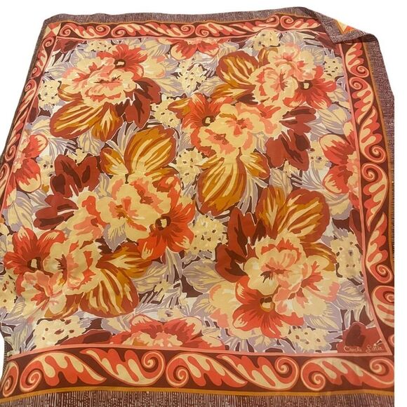 VTG Carol Little 100% Silk Square Scarf – Vintage Designer Print